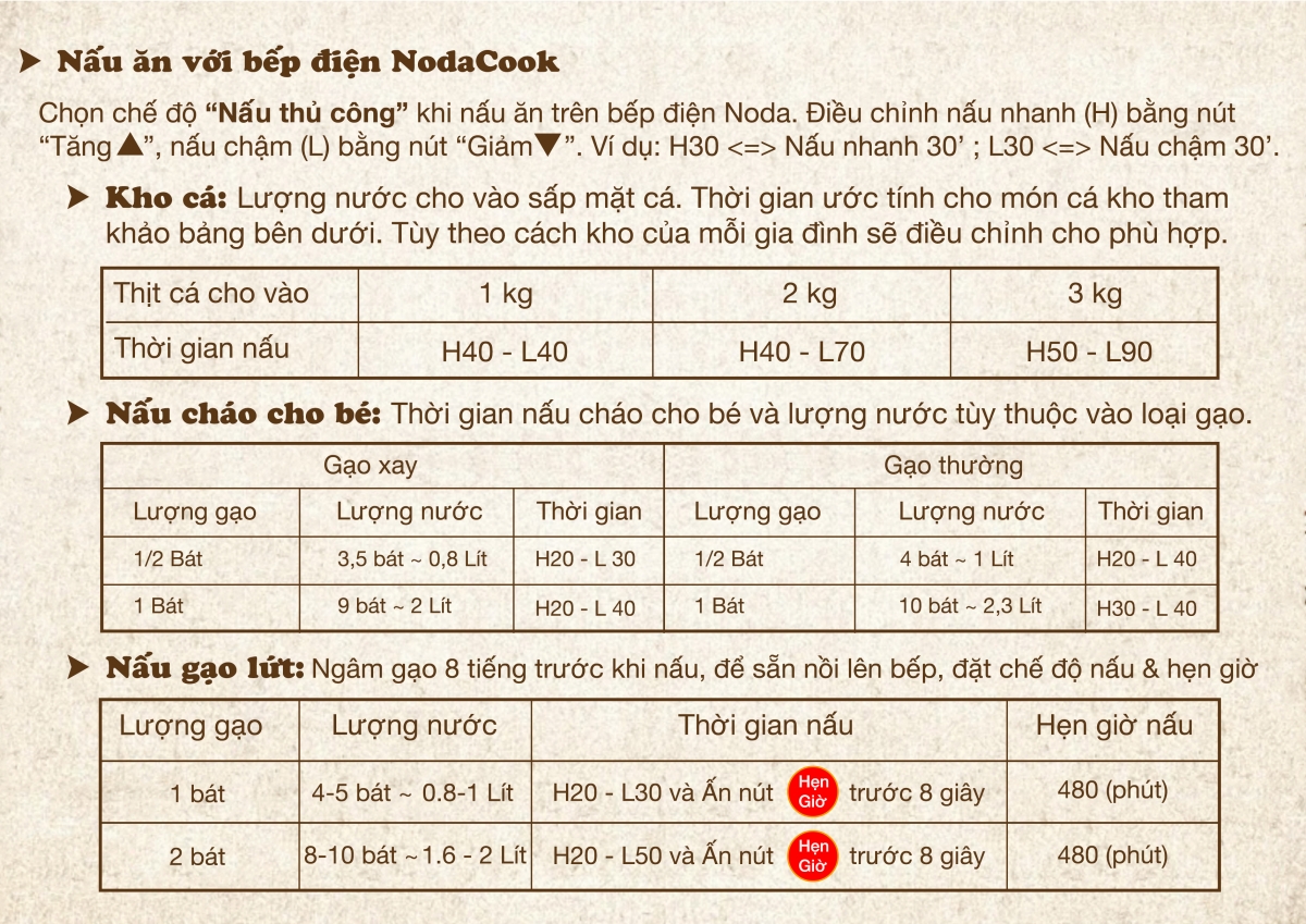 cach su dung noi kho ca NodaCook 2019