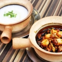 Nồi đất có tay cầm nấu món cháo ếch Singapore 1 lít