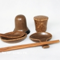 Bộ gia vị bằng sứ cao cấp Bát Tràng kiểu dáng Nhật Bản (Da lươn)
