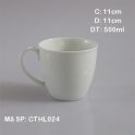 Cốc sứ đai chóp lửa cao cấp Bát Tràng (Trắng)