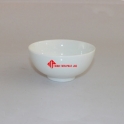 Bát sứ ăn cơm in logo quà tặng (Trắng)