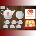 Bộ ấm chén sứ dáng bưởi chóp lửa quà tri ân ngày 27-7 