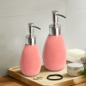Bình phịt gốm sứ đựng dầu gội - sữa tắm dáng bầu (Mát hồng)