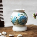 Đèn xông tinh dầu họa tiết hoa xanh cỡ nhỡ