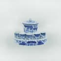 Bộ kỷ 05 chén & bát nước (Xanh cổ)