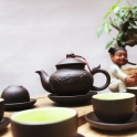 Bộ ấm chén tử sa quai rồng S1 (Đen)