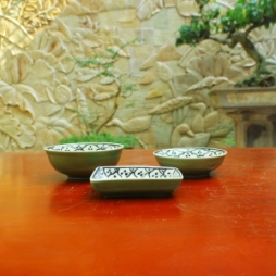 Bộ gia vị men xanh đồng vẽ bèo  Bộ gia vị men xanh đồng vẽ bèo