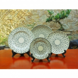 04 cỡ Đĩa tròn vẽ bèo (Xanh đồng) 04 cỡ Đĩa tròn vẽ bèo (Xanh đồng)