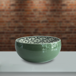 Tô nông số 3 men xanh đồng vẽ bèo Tô nông số 3 men xanh đồng vẽ bèo