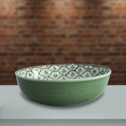 Bát tô nông số 1 men xanh đồng vẽ bèo Bát tô nông số 1 men xanh đồng vẽ bèo