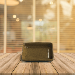 Đựng gia vị chữ nhật đen lòng gốm  Đựng gia vị chữ nhật đen lòng gốm