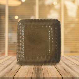 Khay vuông lượn đen lòng gốm số 2 Khay vuông lượn đen lòng gốm số 2