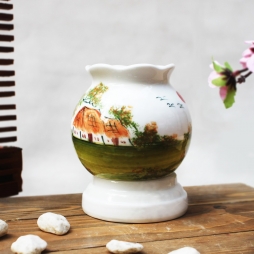 Đèn xông tinh dầu họa tiết nhà tranh cỡ bé