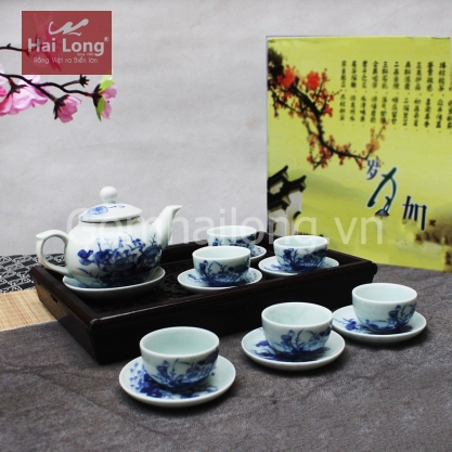 Tách uống trà đẹp dáng quả hồng xanh giả cổ