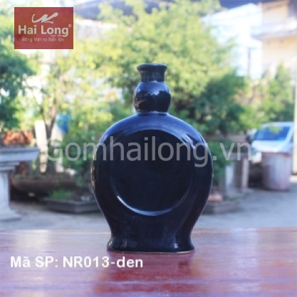 Chai rượu sứ dáng đồng hồ (Đen)
