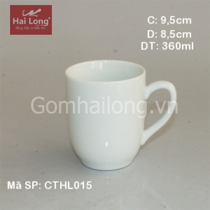 Cốc sứ cao cấp dáng xoài (Trắng)