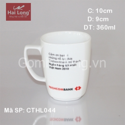 Cốc sứ dáng vuông (Trắng)