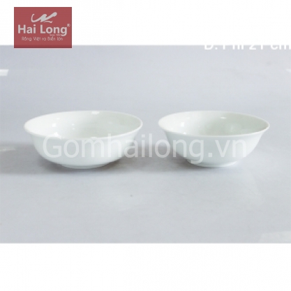Bộ 02 tô nông sứ miệng loe S1 S3 (Trắng)