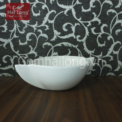 Bát súp bằng sứ có tay cầm (Trắng)