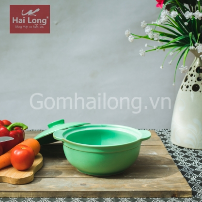 Nồi đất NodaCook nấu cháo cho bé 01 Lít (Xanh)