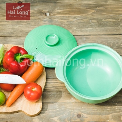 Nồi đất NodaCook nấu cháo cho bé 01 Lít (Xanh)