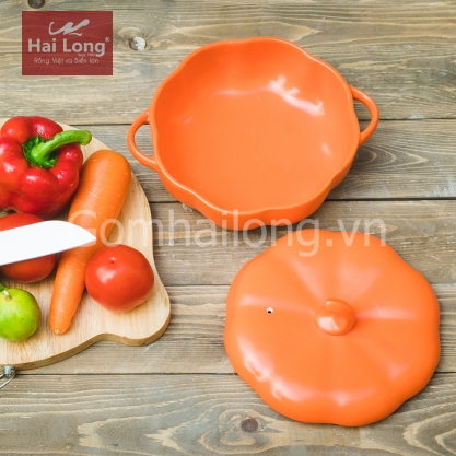 Nồi đất NodaCook Bí ngô chống dính 650ml (Cam)