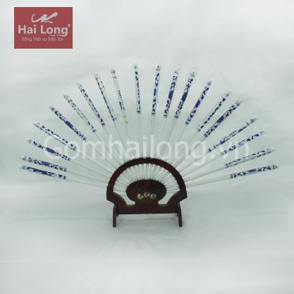 Bộ đũa sứ Bát Tràng cho bộ đồ thờ tâm linh (Xanh cổ)