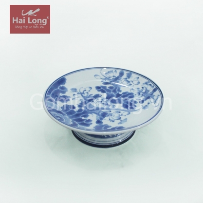 Mâm bồng men xanh ngọc phi 25cm (Xanh cổ)