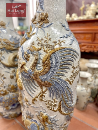 lộc bình đắp nổi tứ linh