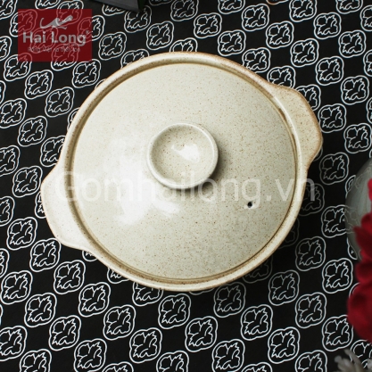 Nồi đất NodaCook sâu lòng 1200ml kho tộ (Kem)