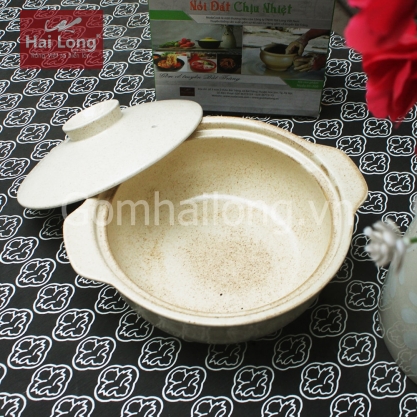 Nồi đất NodaCook sâu lòng 1200ml kho tộ (Kem)