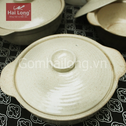 Nồi đất NodaCook sâu lòng 1200ml kho tộ (Kem)