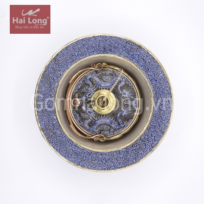 Bát điếu họa tiết rồng xanh diềm xanh blue
