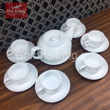 Bộ ấm pha trà gốm sứ Hải Long Bát Tràng