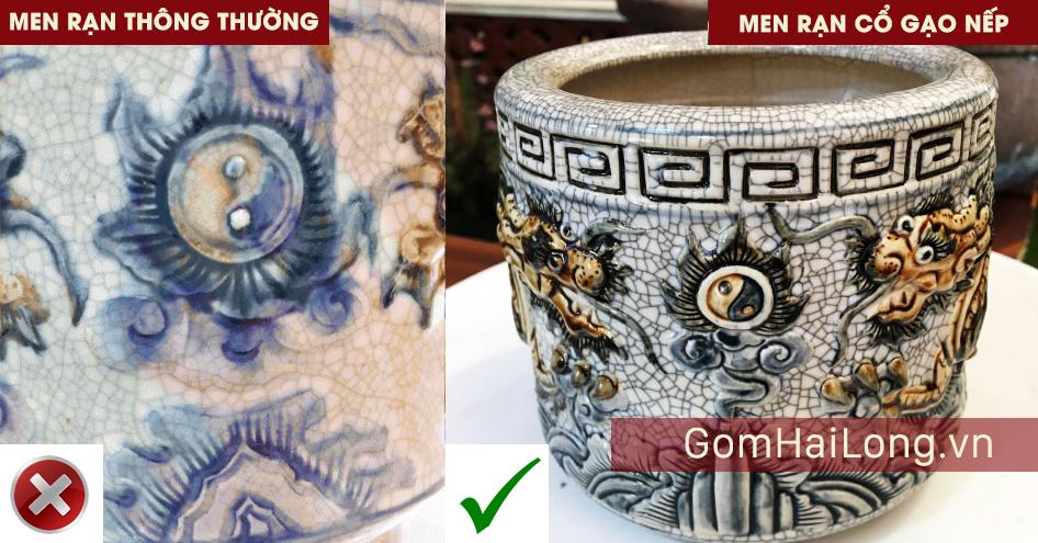 men rạn gạo nếp gốm sứ Hải Long