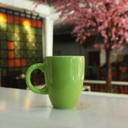 Tách cà phê Latte dáng ý men xanh cốm quai C