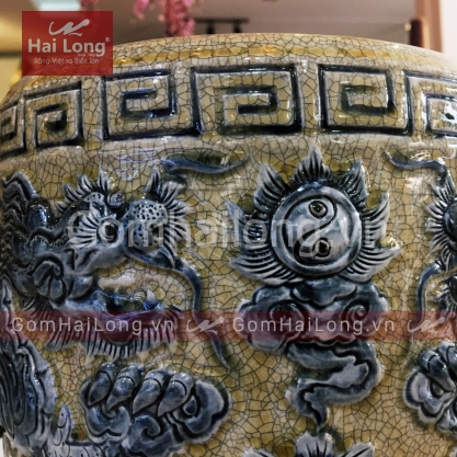 Bát hương đồ thờ cúng bằng sứ Gốm Hải Long Bát Tràng